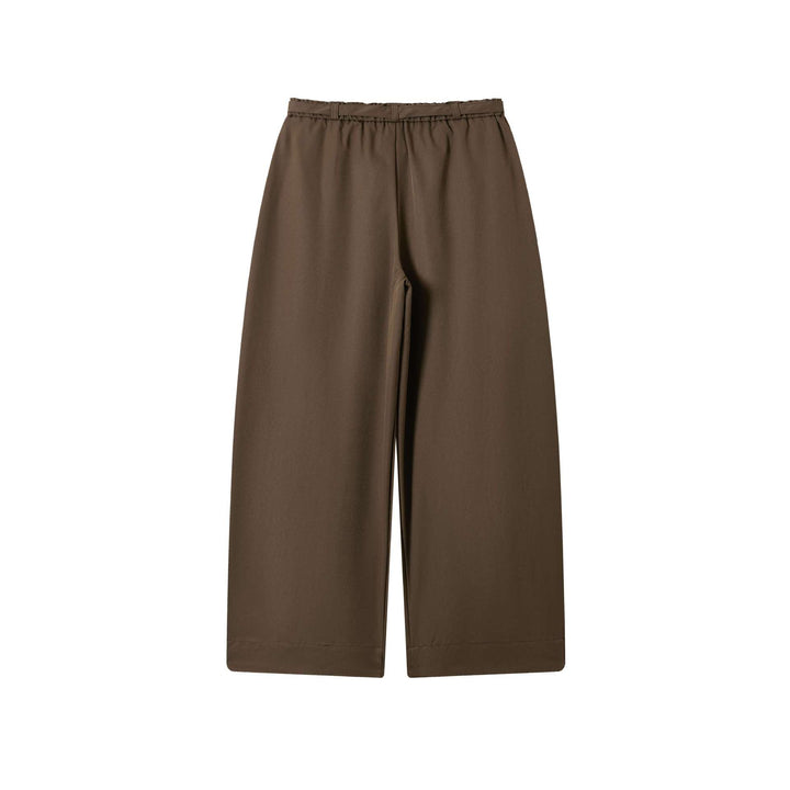 Damen Culotte-Hose mit hoher Taille weitem Bein und Bindegürtel Drune