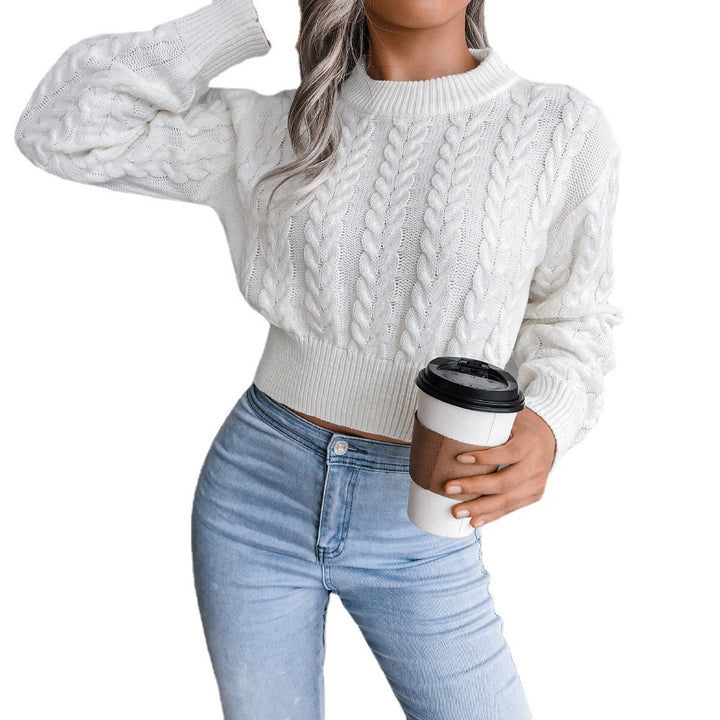 Damen kuscheliger Strickpullover mit detaillierter Zopfmusterung und tailliertem Schnitt Drune