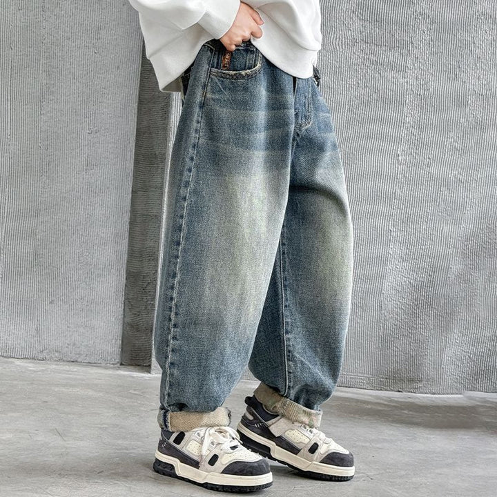 Herren lässige Weit geschnittene Jeans Drune
