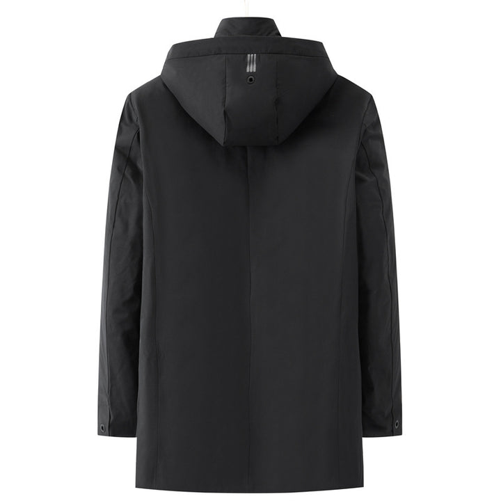 Herren wasserdichter zweilagiger Mantel mit gesteppter Innenjacke und Kapuze Drune
