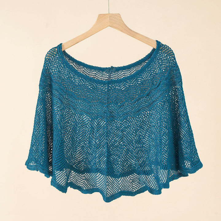 Damen luftiger Strickponcho im modernen Design Drune