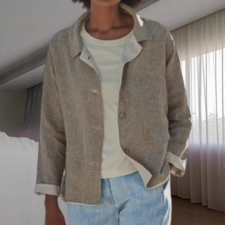 Damen Leichte Überwurfjacke mit strukturiertem Webmuster Drune