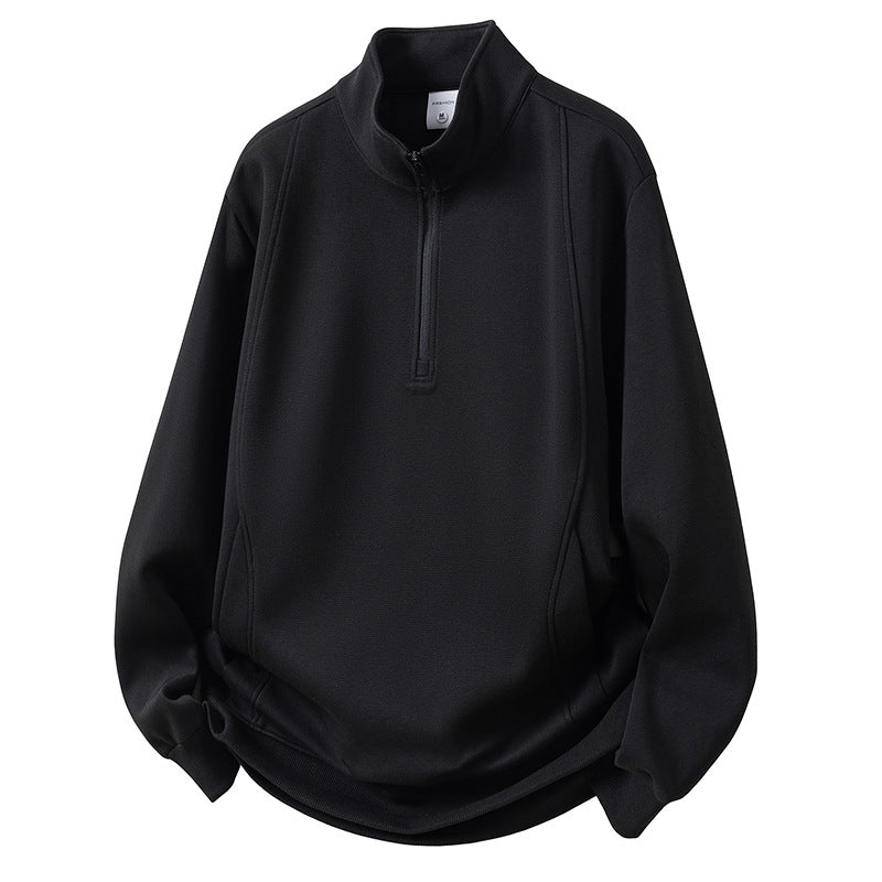 Herren Sportliches Langarmshirt mit Stehkragen Drune