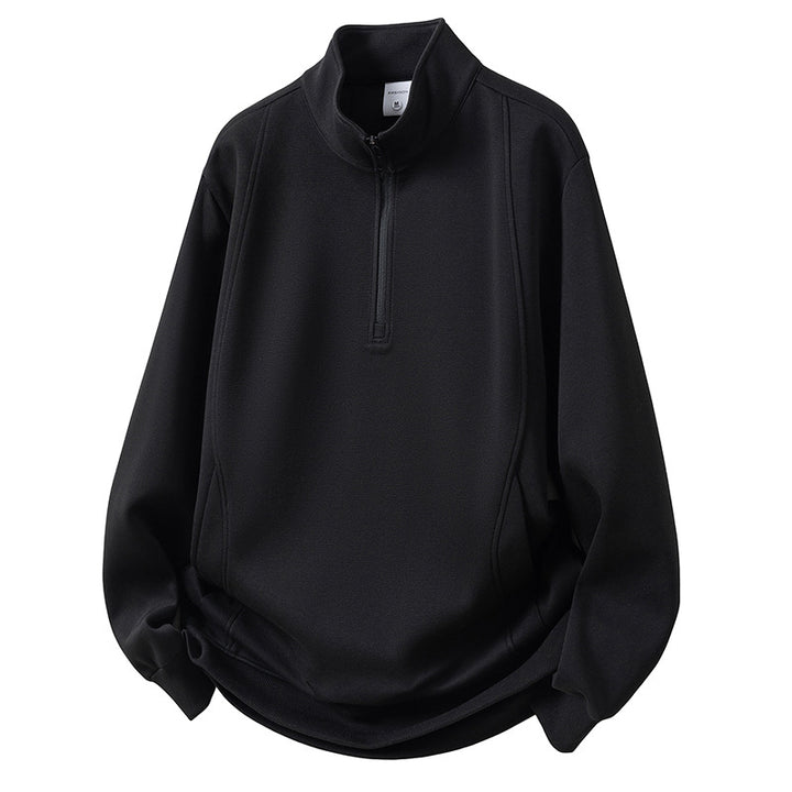 Herren Sportliches Langarmshirt mit Stehkragen Drune