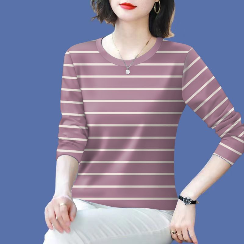 Damen lässiges gestreiftes Langarmshirt Drune