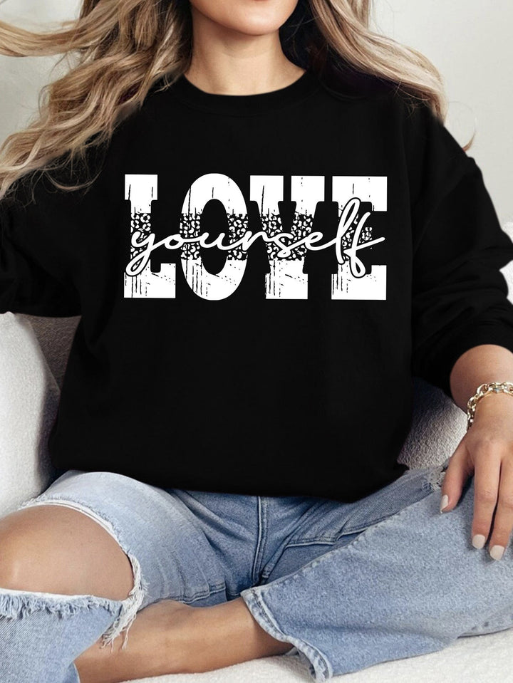 Damen Sweatshirt mit kreativem LOVE-Schriftzug und lässiger Passform Drune