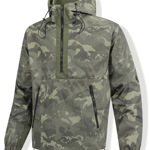 Herren Camouflage-Anorak mit Kapuze, halbem Reißverschluss und wasserabweisender Beschichtung Drune