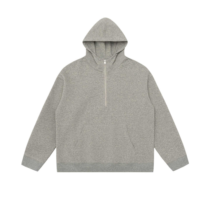 Unisex Kapuzen-Halbzip-Sweatshirt im Oversize-Fit mit Kängurutasche Drune