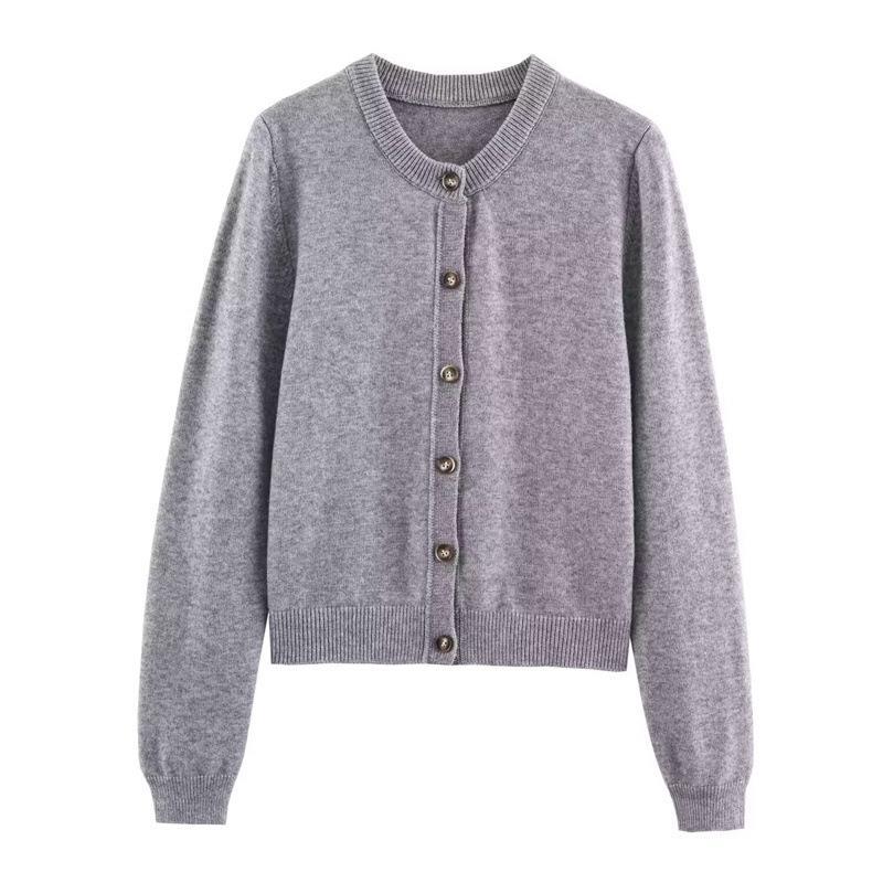 Damen weicher Strickcardigan mit Knopfverschluss und eleganten Rippabschlüssen Drune
