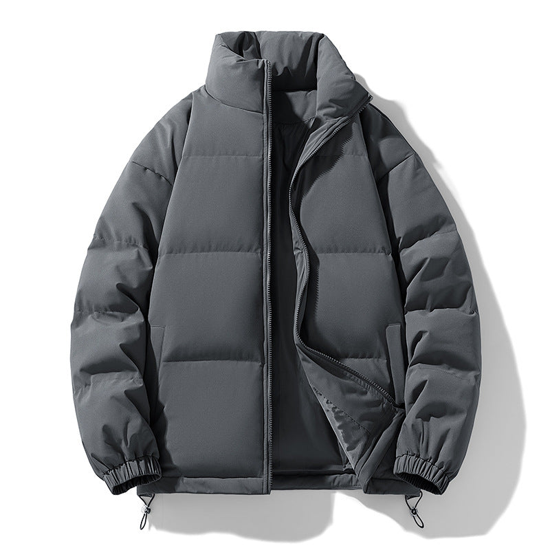 Herren Gepolsterte Pufferjacke mit hohem Stehkragen, winddichter Außenlage und verstellbarem Kordelzugsaum Drune