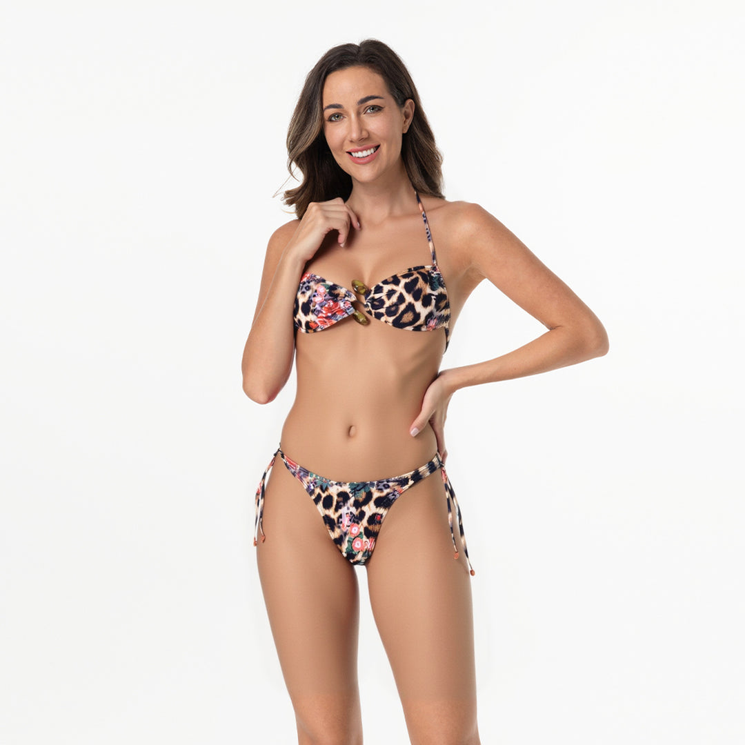 Damen Bikiniset mit verspieltem Blumen- und Tiermuster Drune