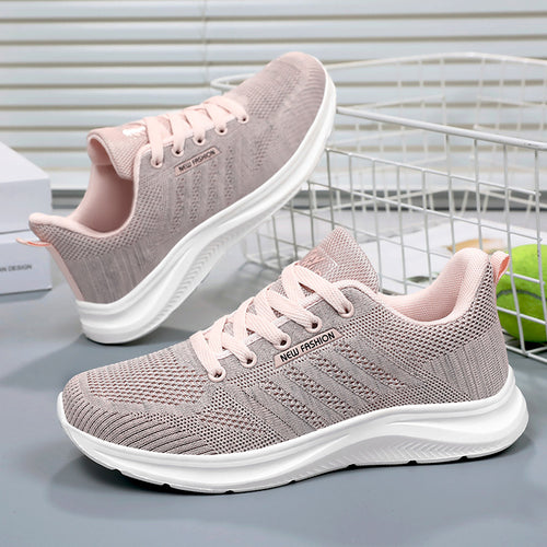 Damen nan gestrickter Schnür-Sneaker mit 3D-Strickobermaterial, verstärkter Zehenkappe und reaktiver EVA-Dämpfung Drune
