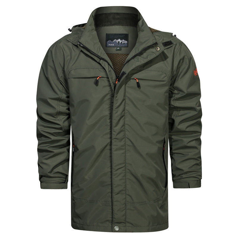 Herren Langer wasserabweisender Fieldparka mit Kapuze atmungsaktivem Meshfutter und Multifunktions‑Taschen Drune
