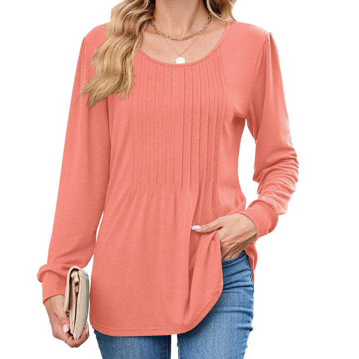 Damen Langarmshirt mit dekorativen Falten Drune