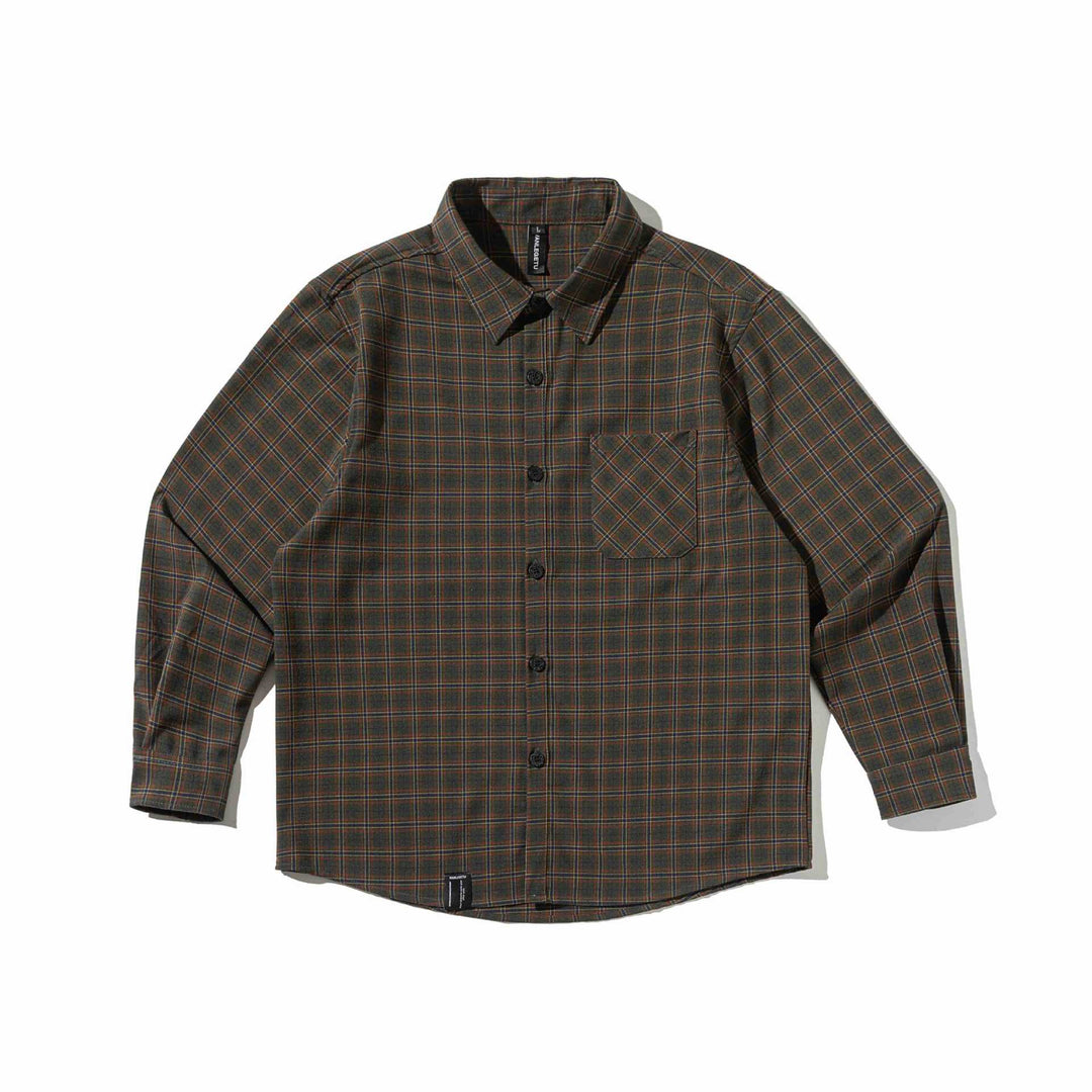 Herren Karierte Hemdjacke aus schwerem Twill mit Brustpattentasche und gerundetem Saum Drune