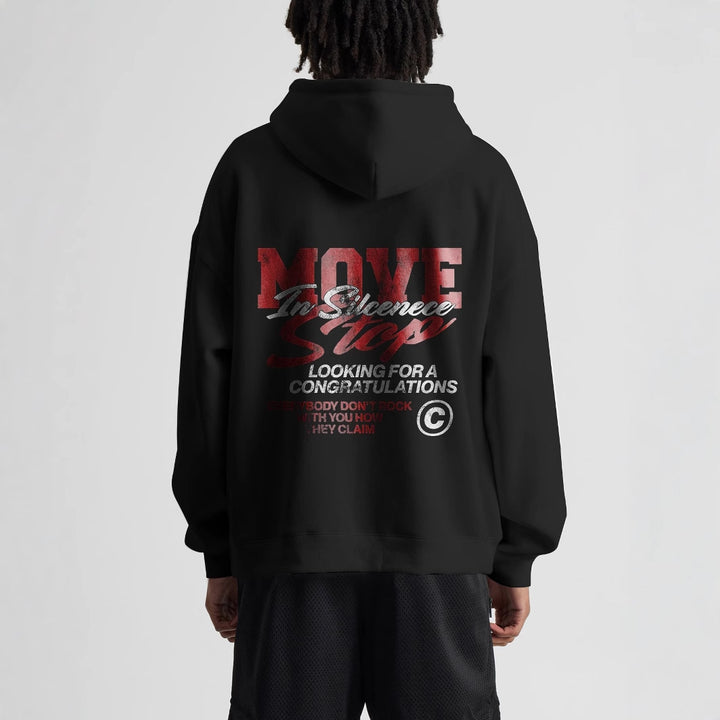 Herren Oversized T-Shirt mit großflächigem Vintage-Blumenprint und Rücken-Slogan Drune