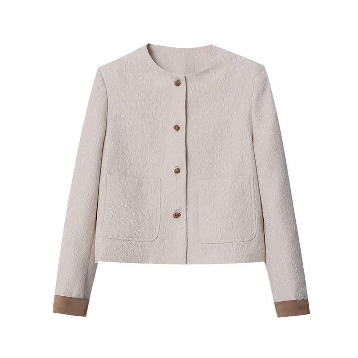 Damen eleganter kürzerer Blazer mit dekorativen Knopfdetails Drune