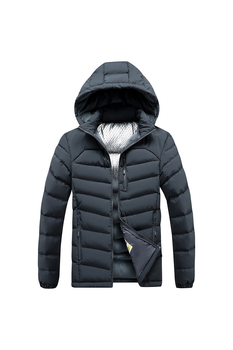 Herren Steppjacke mit Thermoisolierung, Kapuze und reflektierendem Innenfutter Drune