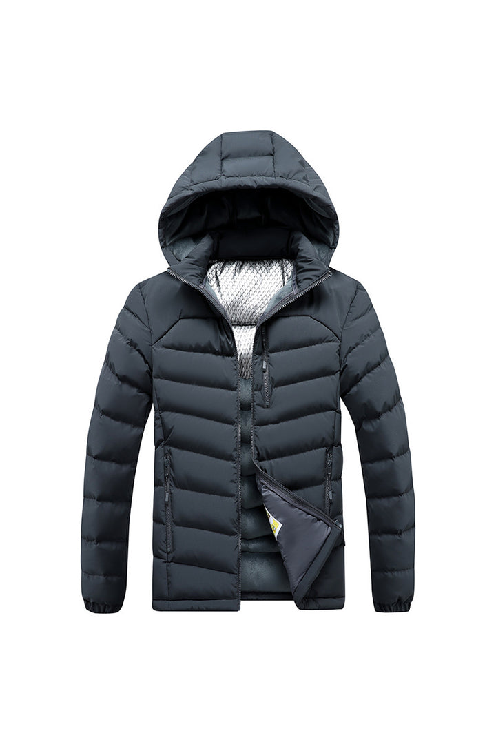 Herren Steppjacke mit Thermoisolierung, Kapuze und reflektierendem Innenfutter Drune