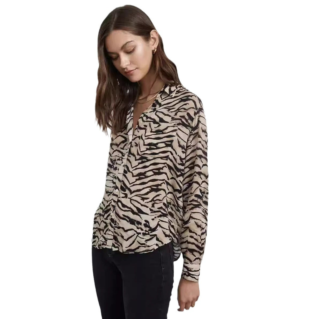 Damen Bluse mit auffälligem Tiermotiv und lockerer Passform Drune
