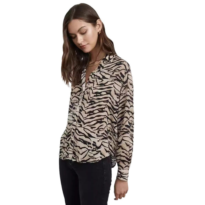 Damen Bluse mit auffälligem Tiermotiv und lockerer Passform Drune