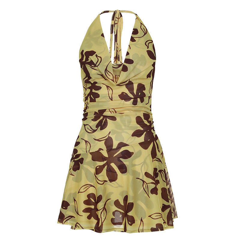 Damen Sommerliches A-Linienkleid mit floralem Druck Drune