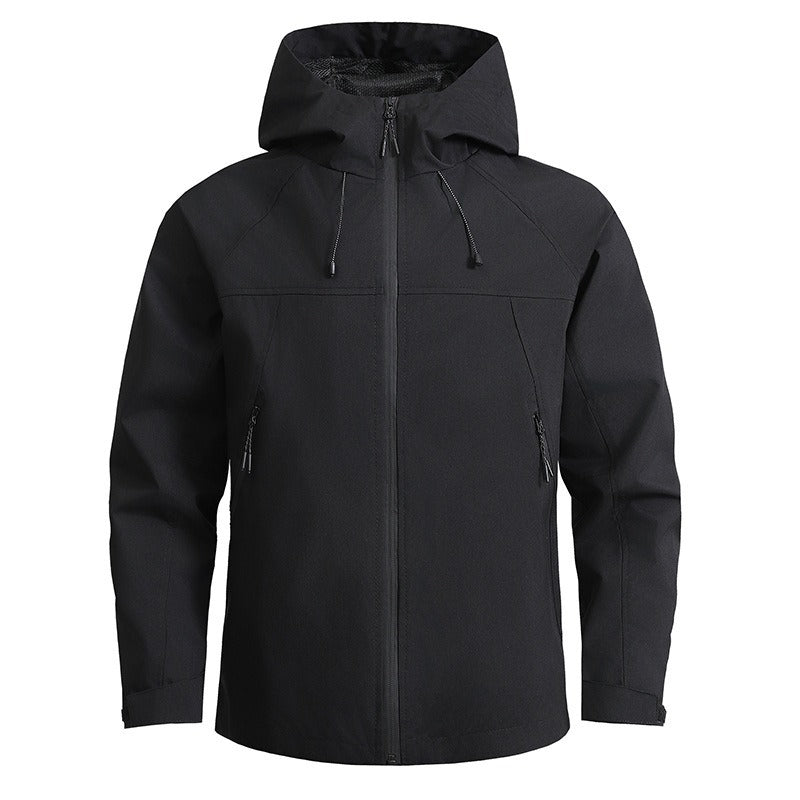 Herren Atmungsaktive Softshelljacke mit Zwei-Wege-Reißverschluss, verstellbarer Kapuze und wasserabweisender Oberfläche Drune