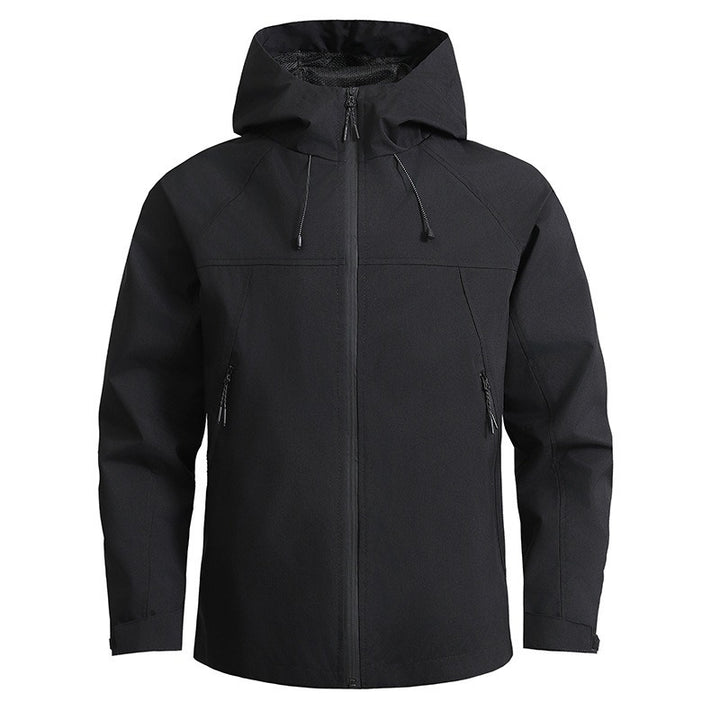 Herren Atmungsaktive Softshelljacke mit Zwei-Wege-Reißverschluss, verstellbarer Kapuze und wasserabweisender Oberfläche Drune