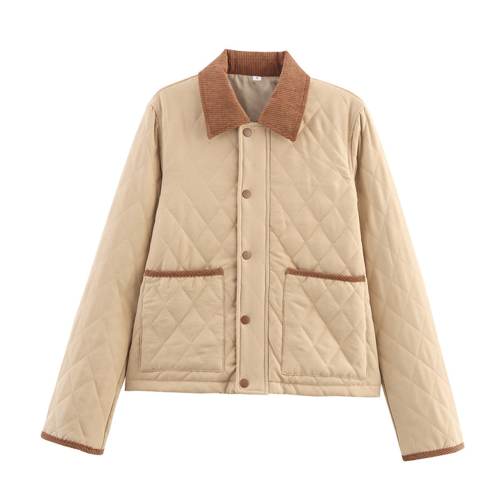 Damen gefütterte Steppjacke mit praktischen Taschen Drune