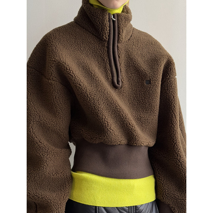 Damen kuscheliger halbgeschlossener Pullover Drune
