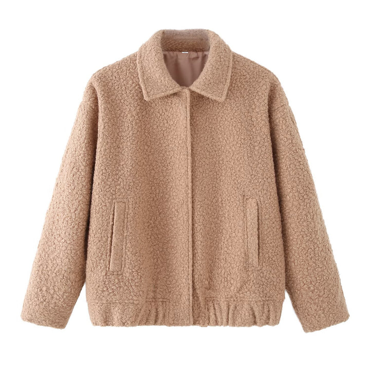 Damen kuschelige Teddyjacke im modernen Schnitt Drune