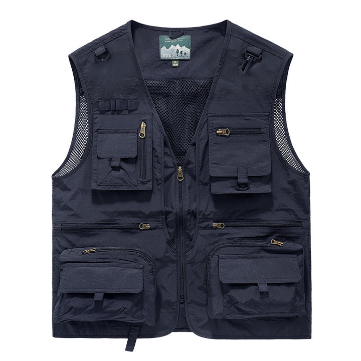 Herren nan multifunktionale Anglerweste mit zahlreichen Taschen und Mesh-Einsätzen Drune