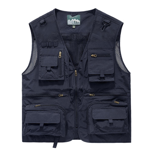 Herren nan multifunktionale Anglerweste mit zahlreichen Taschen und Mesh-Einsätzen Drune