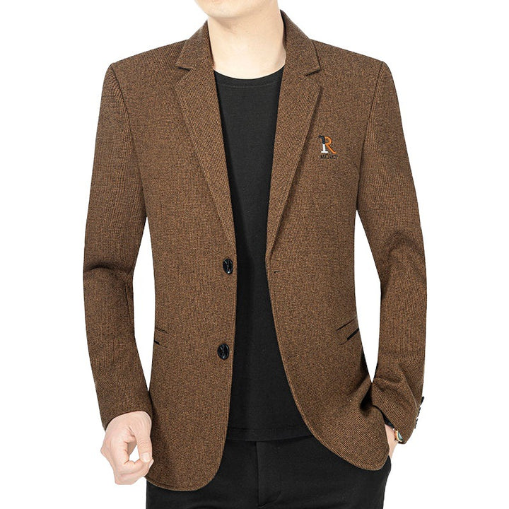 Herren Modernes Slim-Fit Sakko im Mikrostruktur-GewDrunee mit leichtem Halbfutter Drune