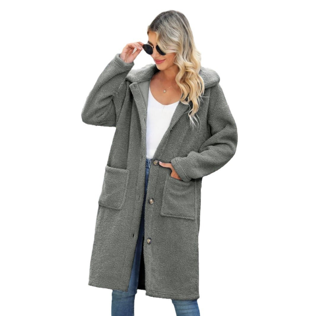 Damen Kuscheliger Oversize-Mantel mit großen Taschen Drune