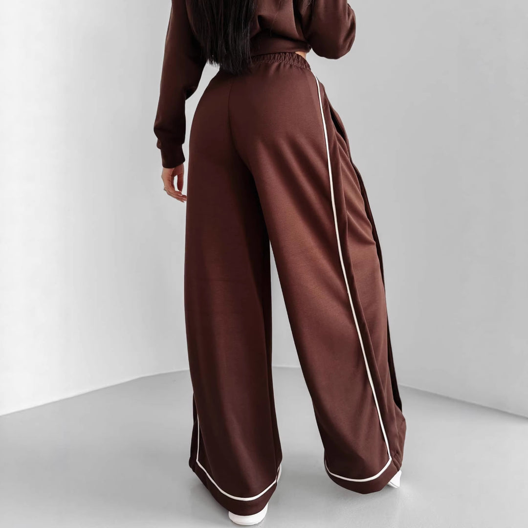 Damen lässiger Sportanzug mit weitem Schnitt und praktischen Taschen
