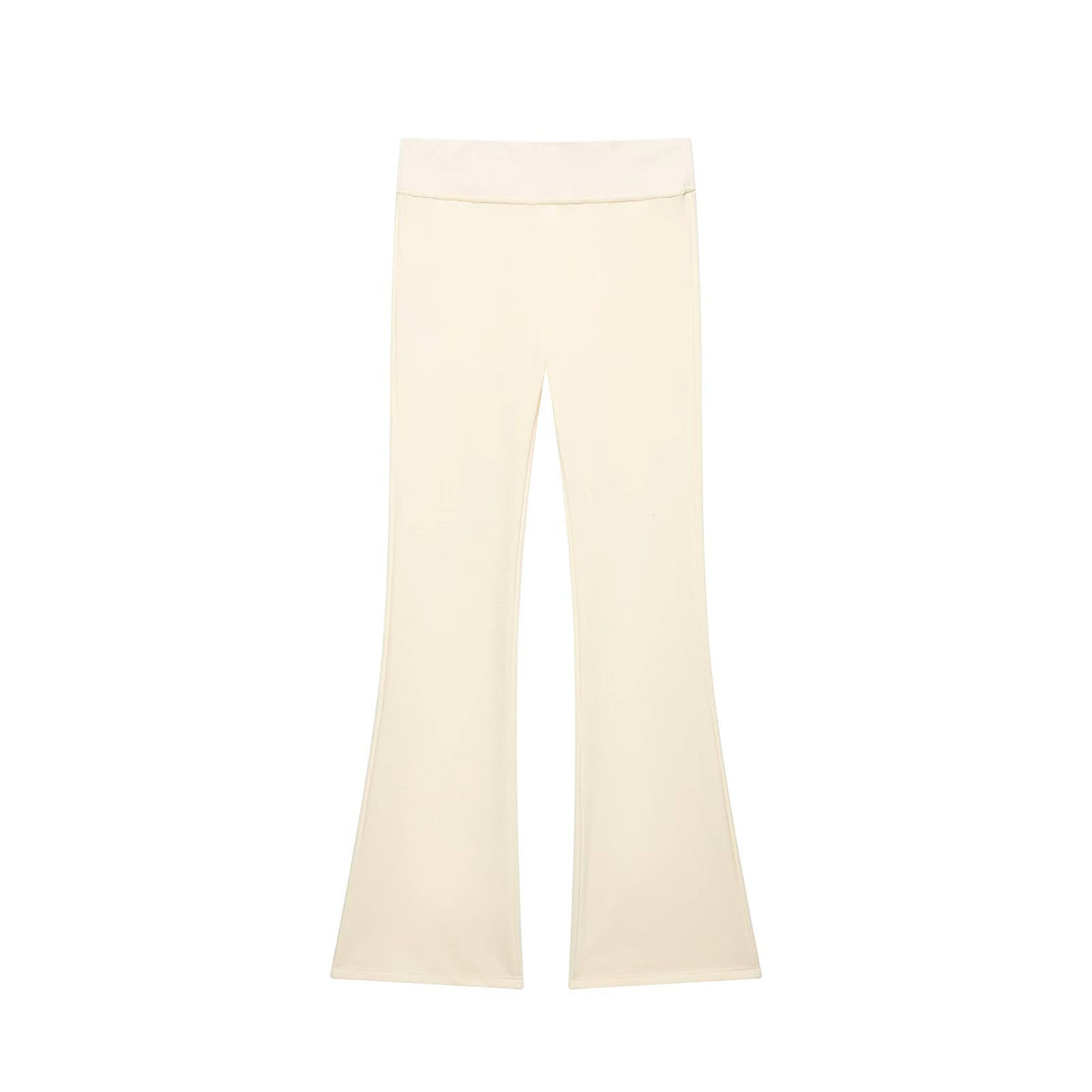 Damen Hochtaillierte Stretch-Flared-Hose mit weitem Schlag und elastischem Bund Drune