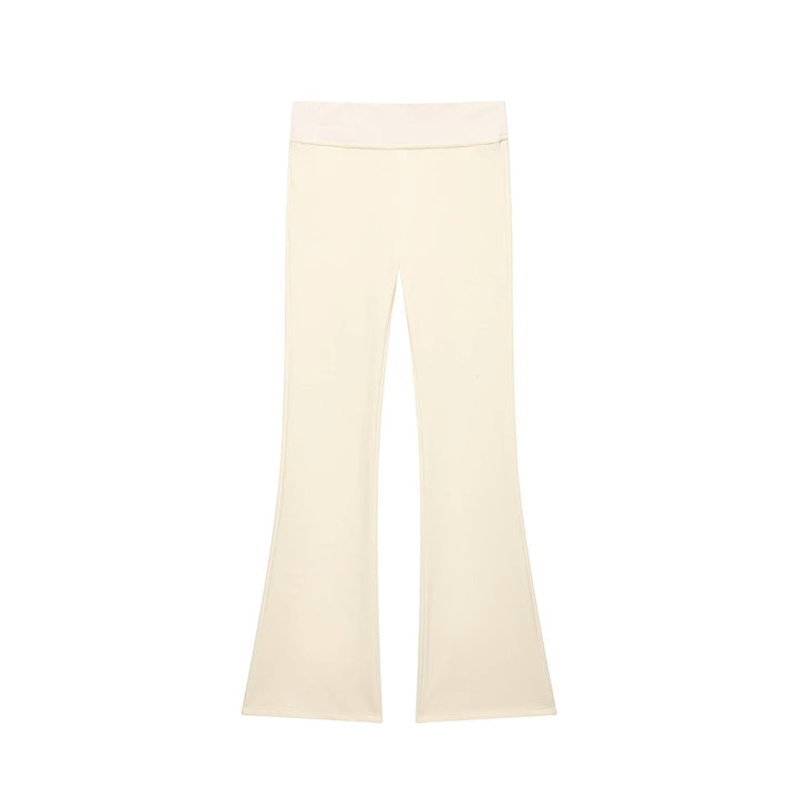 Damen Hochtaillierte Stretch-Flared-Hose mit weitem Schlag und elastischem Bund Drune