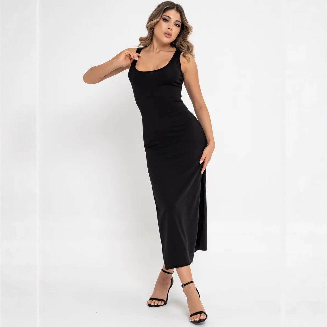 Damen Elegantes Bodycon-Maxikleid mit seitlichem Schlitz und figurbetonendem Schnitt Drune