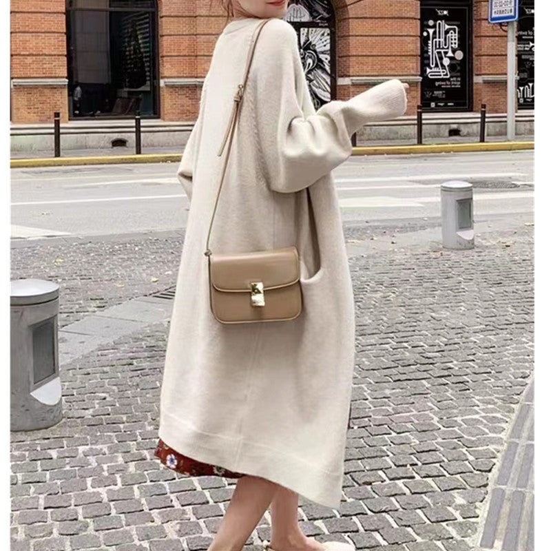 Damen Oversized Strickmantel mit Taschen und lässigem Schnitt Drune