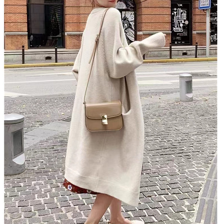 Damen Oversized Strickmantel mit Taschen und lässigem Schnitt Drune