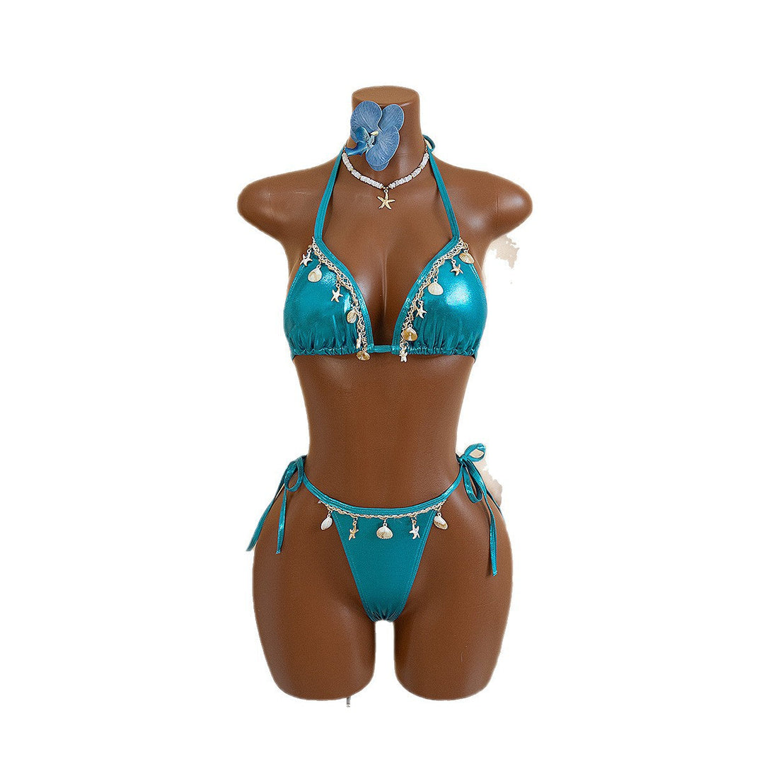 Damen Triangel-Bikini mit stilvollen Muschelverzierungen Drune