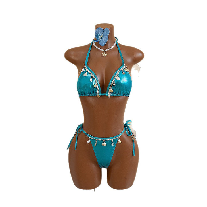 Damen Triangel-Bikini mit stilvollen Muschelverzierungen Drune