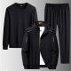 Herren Dreiteiliges Freizeit-Trainingsset aus French-Terry mit Kapuzenjacke, Rundhals-Sweat & tapered Jogginghose Drune