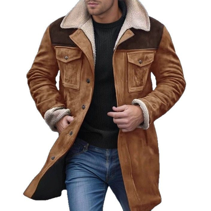 Herren Lammfelljacke im lässigen Utility-Stil mit großzügigen Taschen Drune