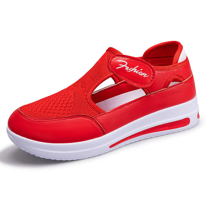 Damen Flexible Slip-On Fitnessschuhe mit atmungsaktiver Netzoberfläche Drune