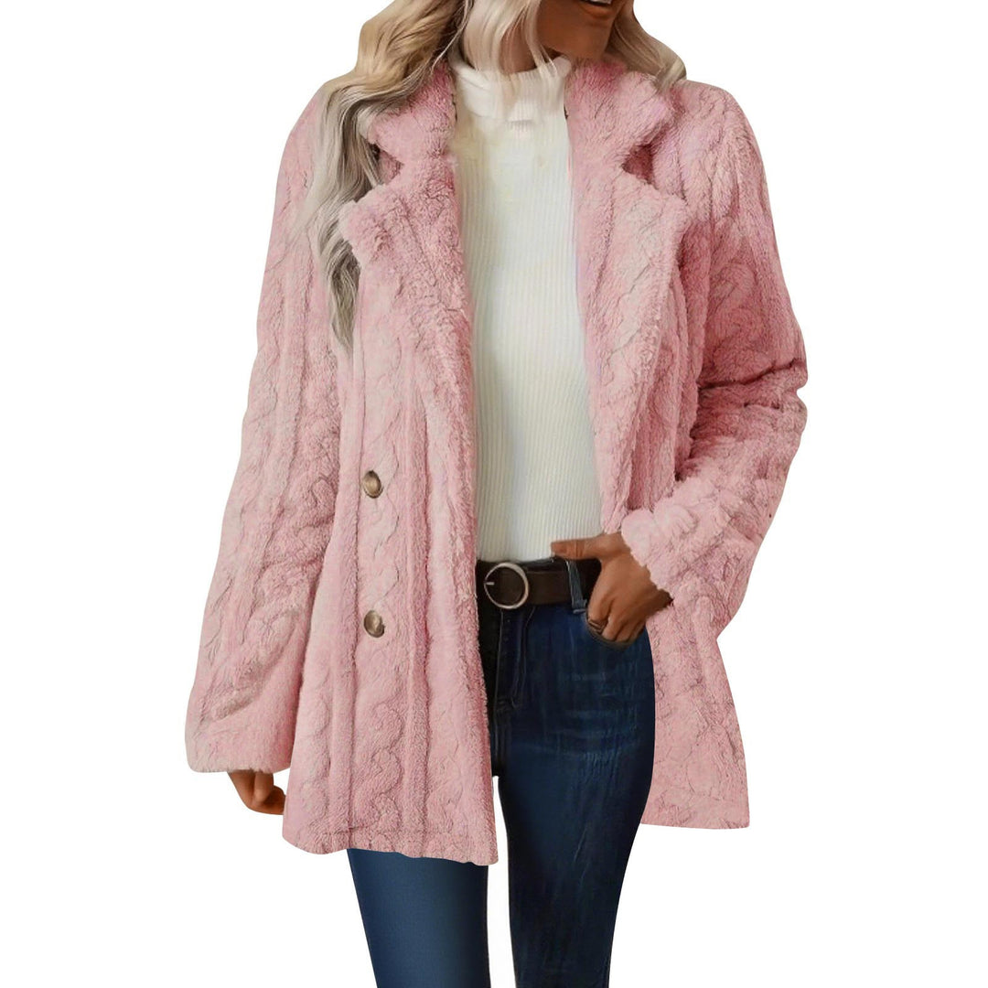 Damen Strickmantel mit besonderer Textur und eleganten Knopfdetails Drune