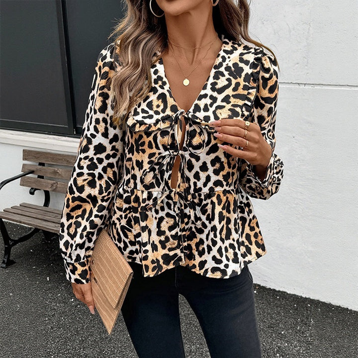 Damen Verspielte Leopardenbluse Drune
