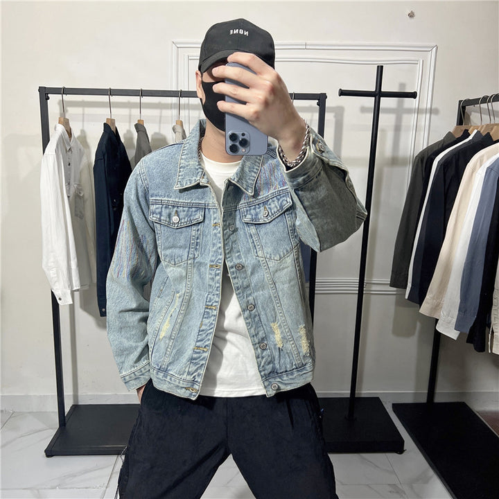 Herren Modische lässige Jeansjacke Drune
