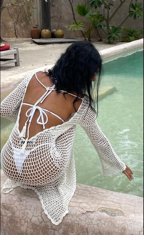 Damen gehäkeltes Strandkleid mit weitem Schnitt Drune